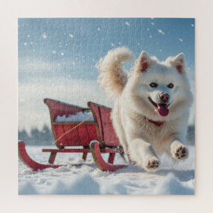 Samoyed Festive Holiday Christmas Jigsaw Puzzle