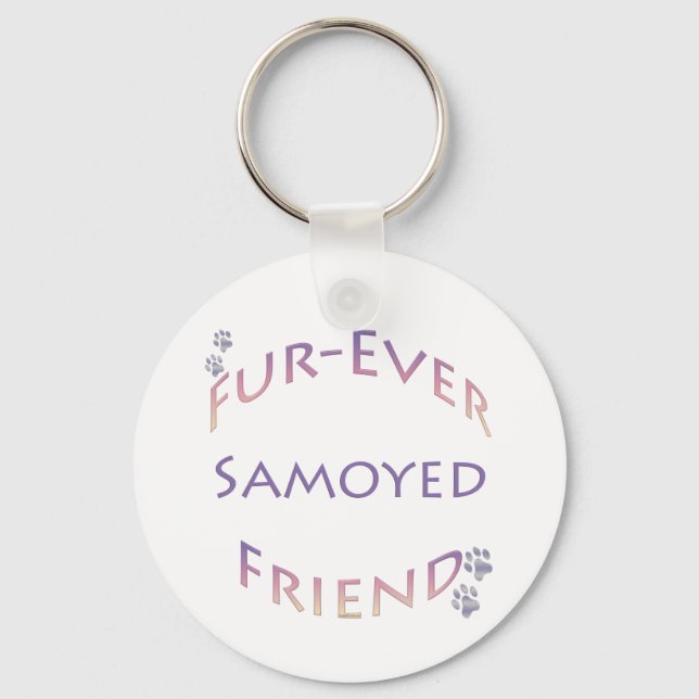 Samoyed Furever Friend Key Ring (Front)