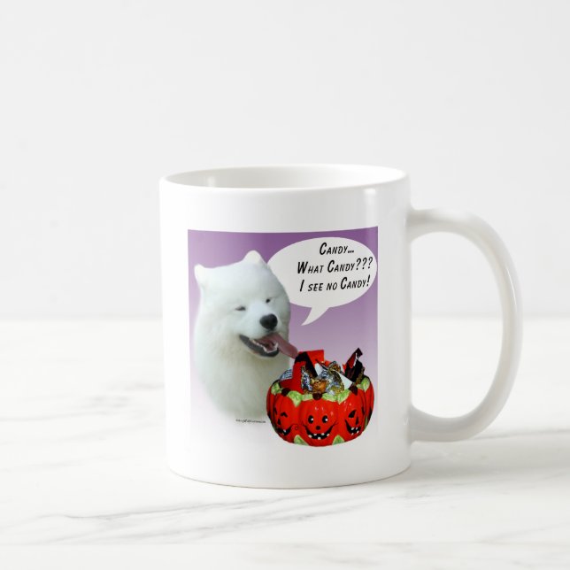 Samoyed Halloween Candy Coffee Mug (Right)