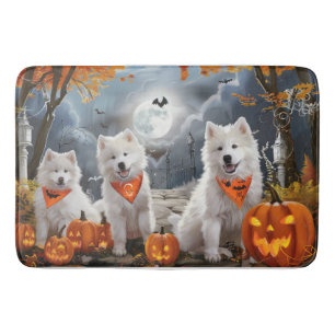 Samoyed Halloween Spooky Bath Mat