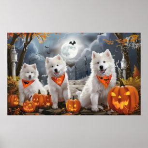 Samoyed Halloween Spooky Poster