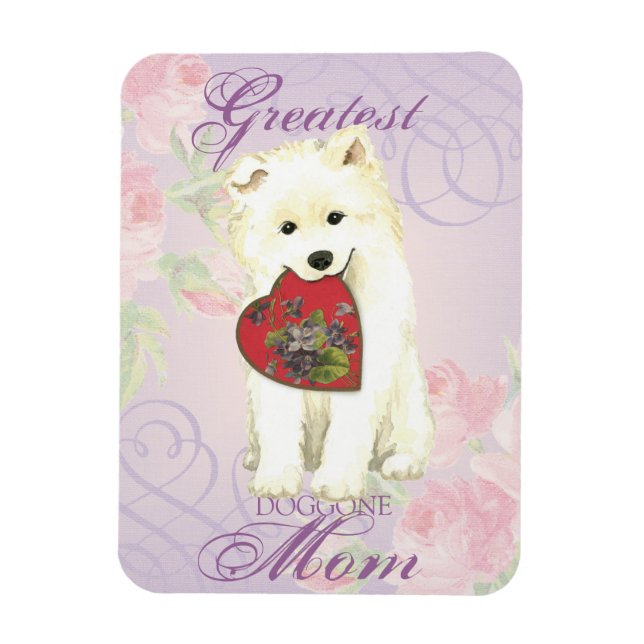 Samoyed Heart Mum Magnet (Vertical)