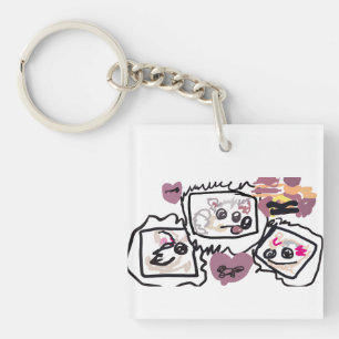 Samoyed Hearts Key Ring
