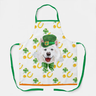 Samoyed Holiday Home Decor St Patrick's Day Dog Apron