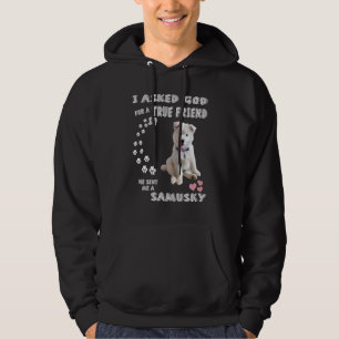 Samoyed Husky Mix Dog Mum Dad Costume Cute Samusky Hoodie