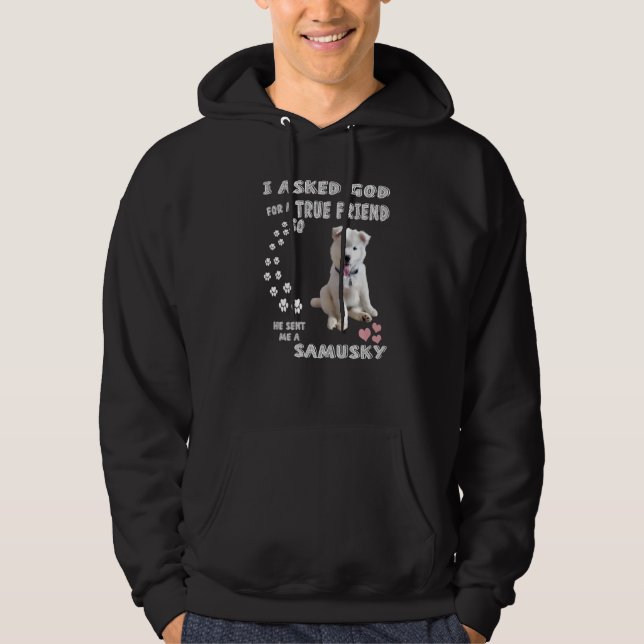 Samoyed Husky Mix Dog Quote Mum Dad Costume Cute S Hoodie (Front)