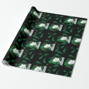 Samoyed in a Garden; Gift-Wrap Wrapping Paper