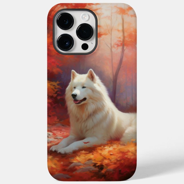 Samoyed in Autumn Leaves Fall Inspire  Case-Mate iPhone Case (Back)