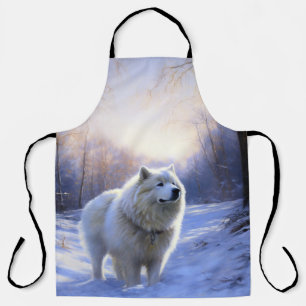 Samoyed Let It Snow Christmas Apron