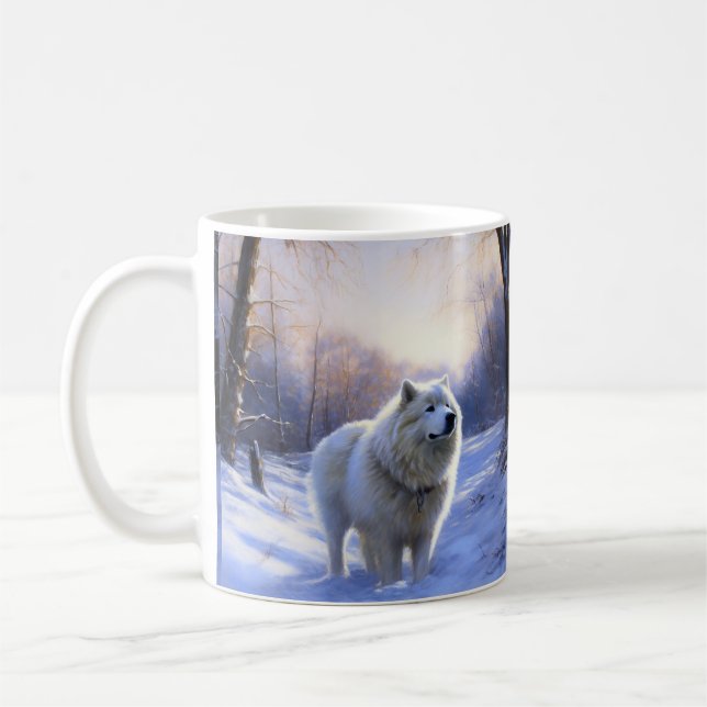 Samoyed Let It Snow Christmas Coffee Mug (Left)