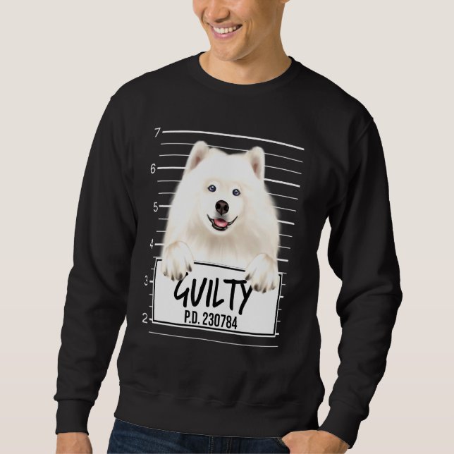 Samoyed Mugshot Guilty Dog Sweatshirt (Front)
