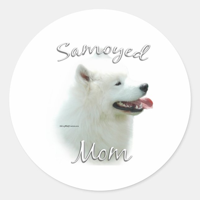 Samoyed Mum 2 Classic Round Sticker (Front)