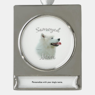 Samoyed Mum 2 Silver Plated Banner Ornament