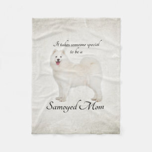 Samoyed Mum Fleece Blanket