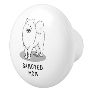 Samoyed Mum (white) Cute Fun Dog Mum Ceramic Knob