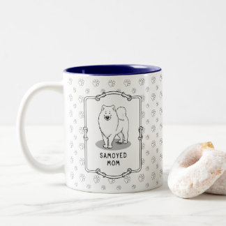 Samoyed Mum (white) Cute Fun Dog Mum Two-Tone Coffee Mug
