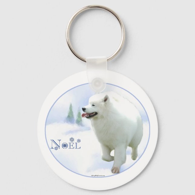 Samoyed Noel Keychain (Front)