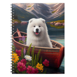 Samoyed on a Paddle: A Scenic Adventure Notebook