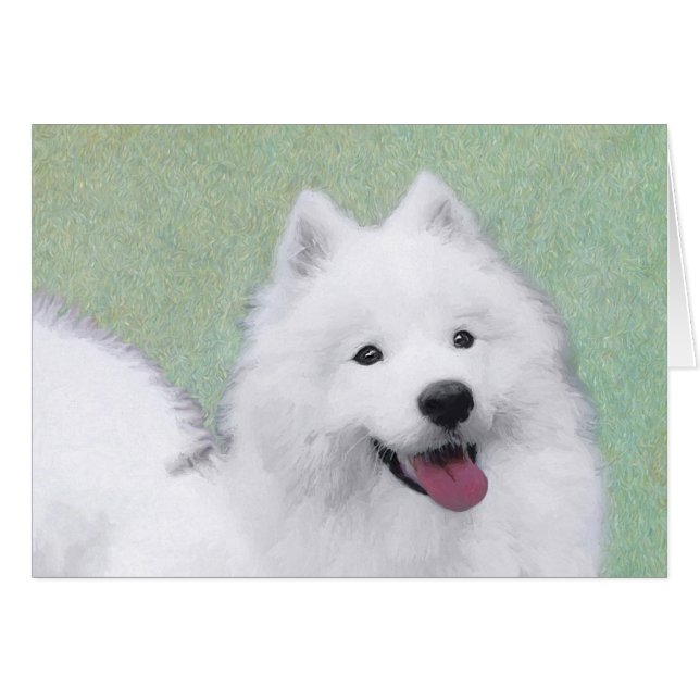 Samoyed Painting - Cute Original Dog Art (Front Horizontal)