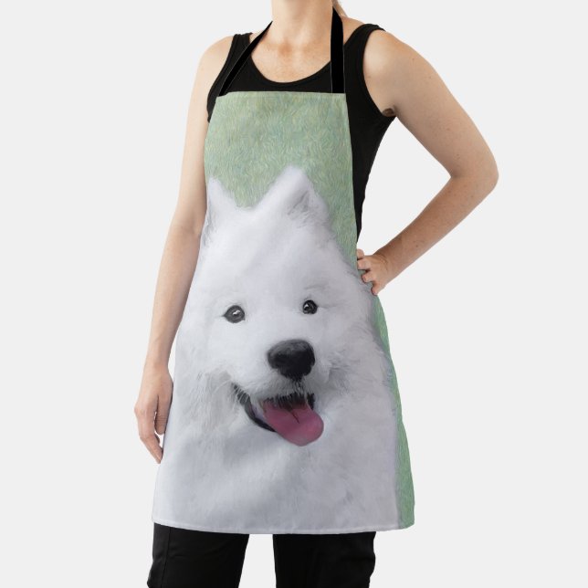Samoyed Painting - Cute Original Dog Art Apron (Insitu)