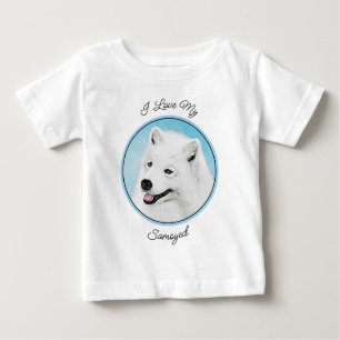 Samoyed Painting - Cute Original Dog Art Baby T-Shirt