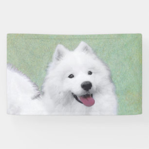 Samoyed Painting - Cute Original Dog Art Banner
