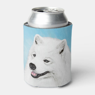 Samoyed Painting - Cute Original Dog Art Can Cooler