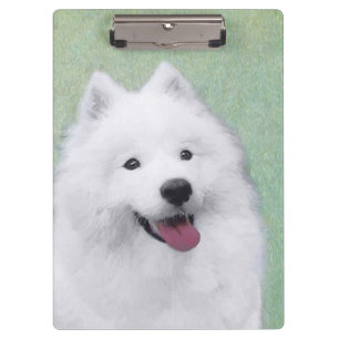 Samoyed Painting - Cute Original Dog Art Clipboard