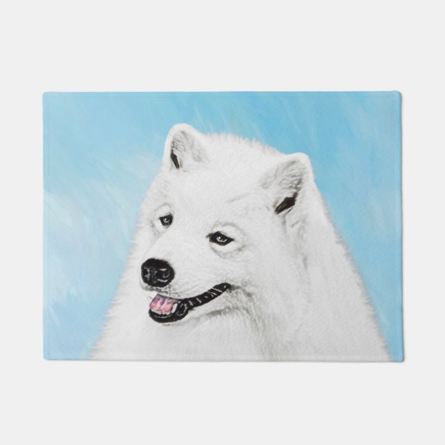 Samoyed Painting - Cute Original Dog Art Doormat (Front)