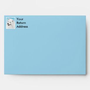 Samoyed Painting - Cute Original Dog Art Envelope