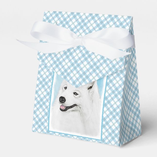 Samoyed Painting - Cute Original Dog Art Favour Box (Front Side)