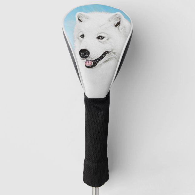 Samoyed Painting - Cute Original Dog Art Golf Head Cover (Front)