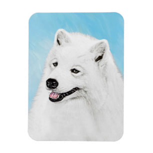 Samoyed Painting - Cute Original Dog Art Magnet
