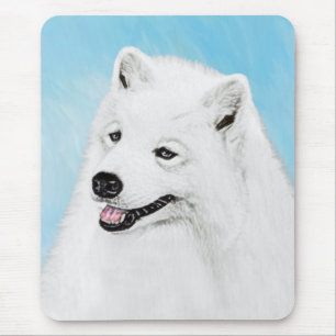 Samoyed Painting - Cute Original Dog Art Mouse Pad