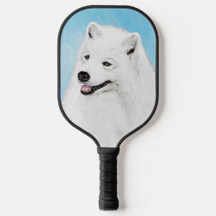 Samoyed Painting - Cute Original Dog Art Pickleball Paddle