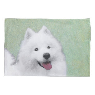 Samoyed Painting - Cute Original Dog Art Pillowcase