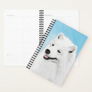 Samoyed Painting - Cute Original Dog Art Planner