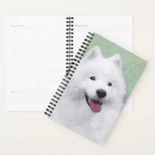 Samoyed Painting - Cute Original Dog Art Planner