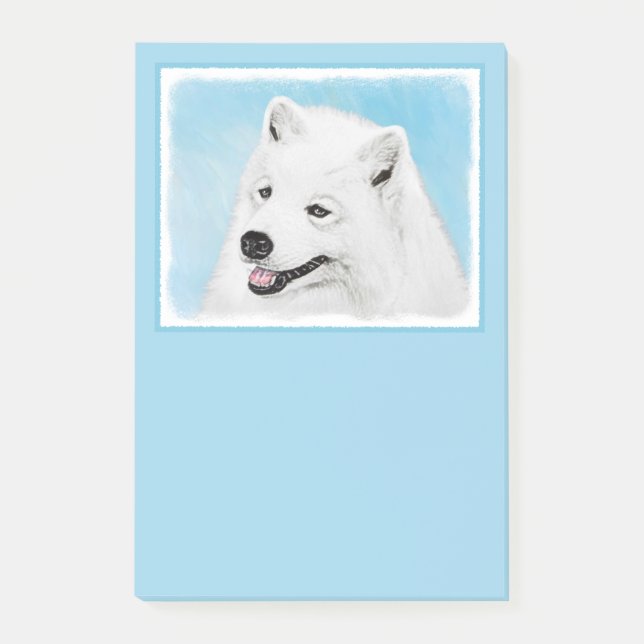 Samoyed Painting - Cute Original Dog Art Post-it Notes (Front)