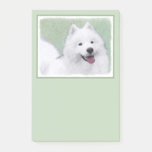 Samoyed Painting - Cute Original Dog Art Post-it Notes
