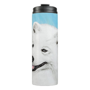 Samoyed Painting - Cute Original Dog Art Thermal Tumbler