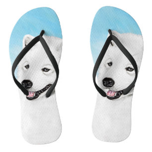 Samoyed Painting - Cute Original Dog Art Thongs