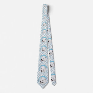 Samoyed Painting - Cute Original Dog Art Tie