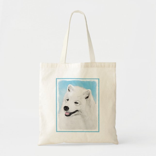 Samoyed Painting - Cute Original Dog Art Tote Bag (Front)