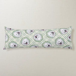 Samoyed Painting White Cute Original Pet Dog Art Body Cushion