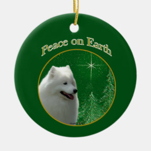 Samoyed Peace Ceramic Ornament