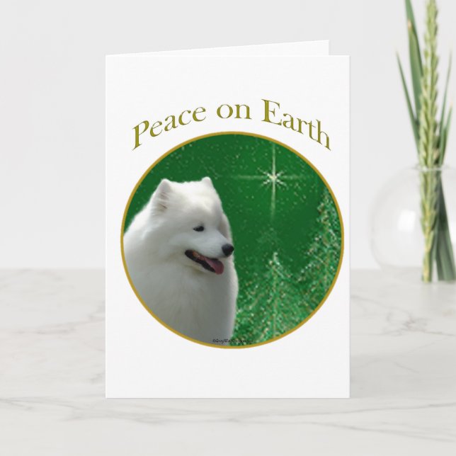Samoyed Peace Holiday Card (Front)