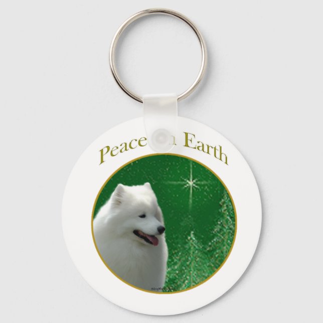 Samoyed Peace Key Ring (Front)