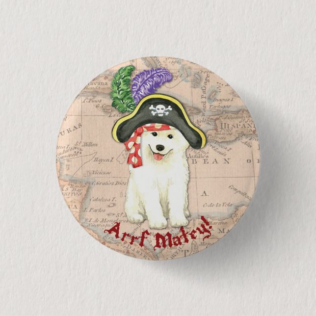 Samoyed Pirate 3 Cm Round Badge (Front)