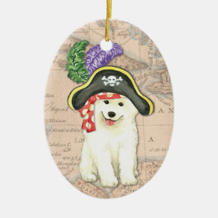 Samoyed Pirate Ceramic Ornament